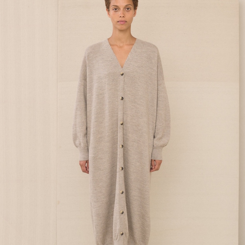 Lauren Manoogian Pure Wool Button Maxi Dress